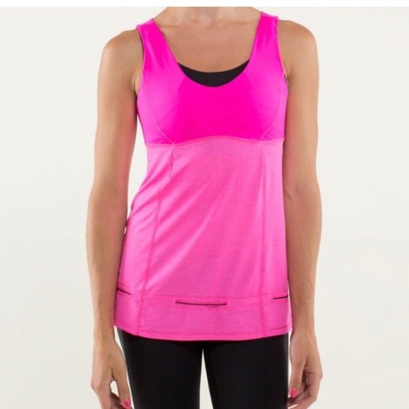 Lululemon Hustle & Bustle Yoga/Run Raspberry top Size 6 - Picture 2 of 16